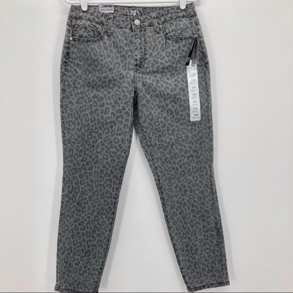 NWT New Directions Sleek Sculpt Cheetah Print Women’s Skinny Jeans Size 10R - Picture 1 of 12